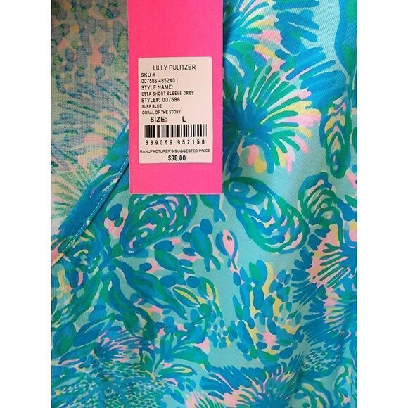 Lilly Pulitzer Etta V Neck Dress - Women's Size Large - Picture 9 of 10